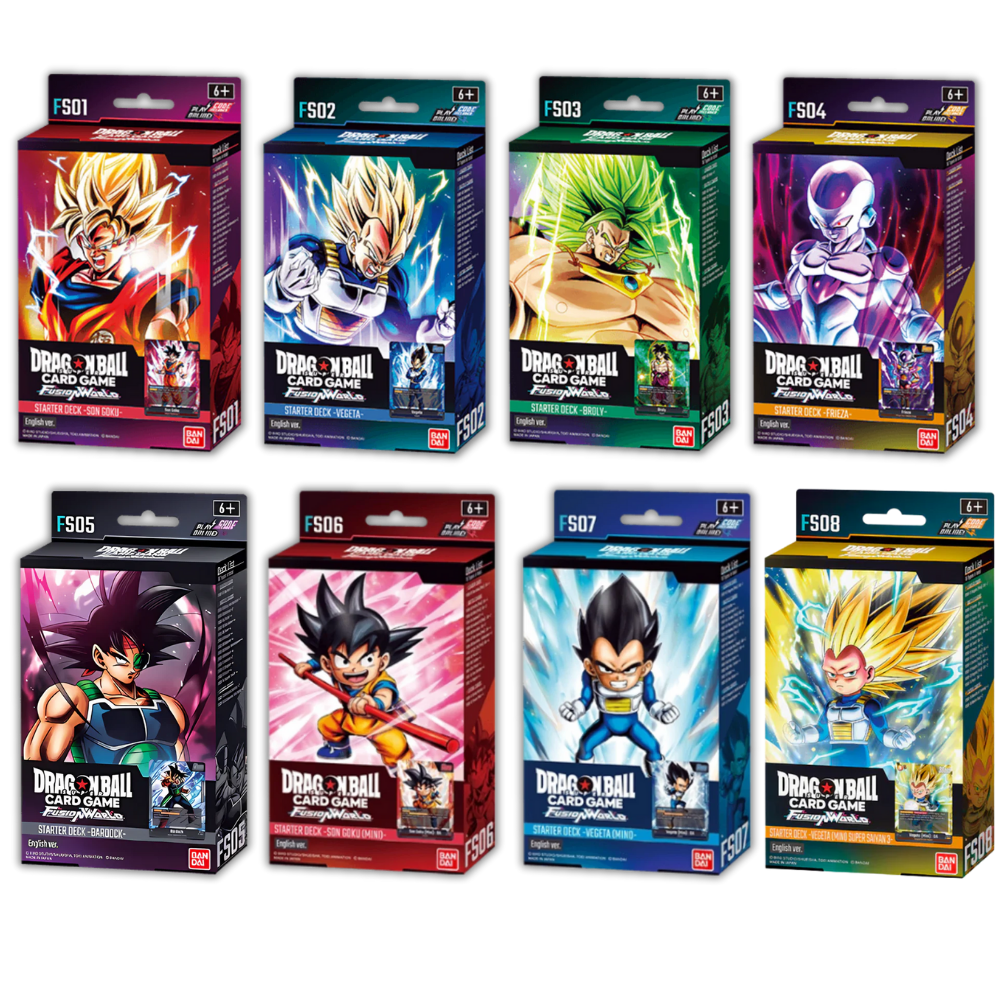 Dragon Ball Fusion World - Starter Deck BUNDLE - FS01-FS08 – 8 Decks - Englisch