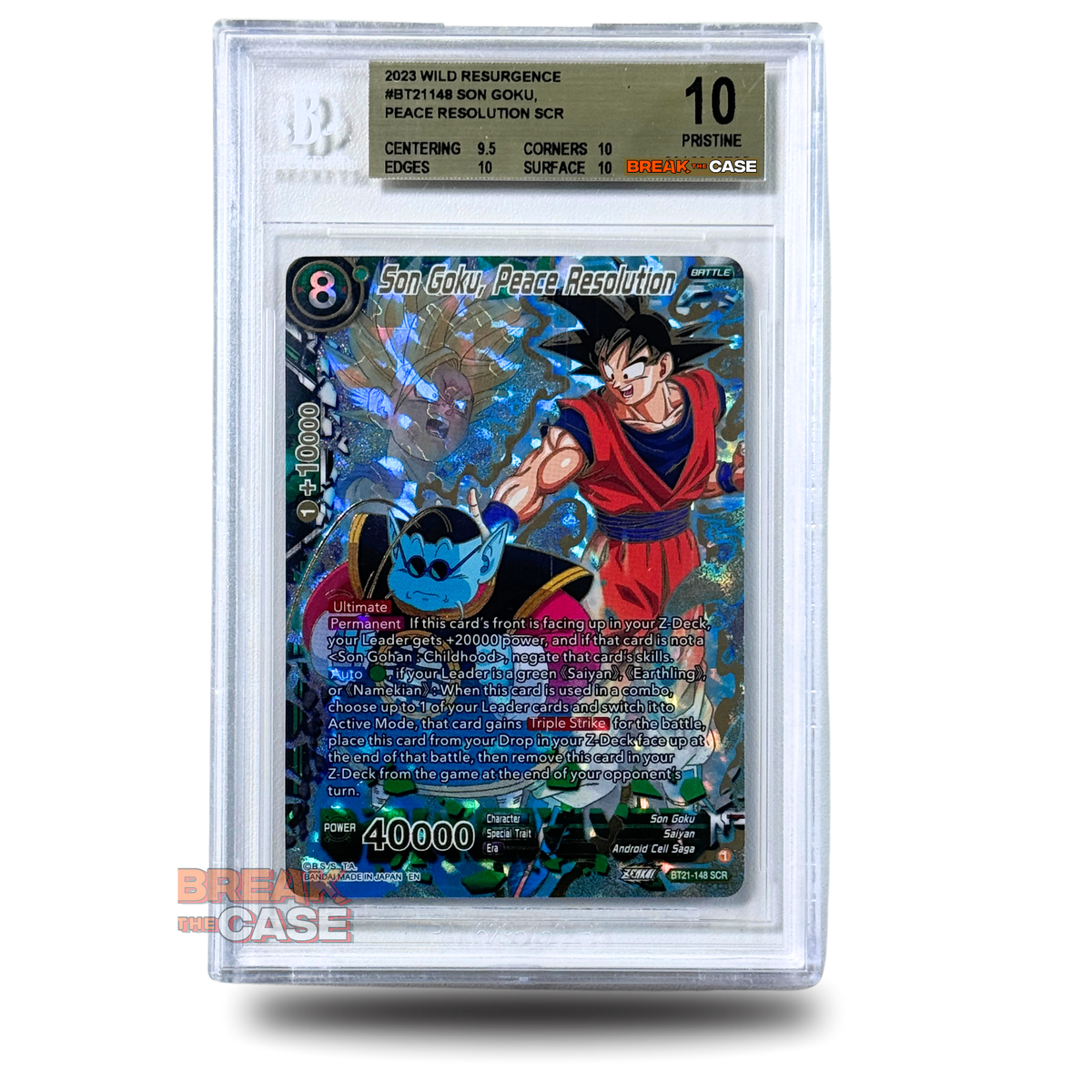 Son Goku, Peace Resoiution - (SCR) - BGS 10 PRISTINE - Dragon Ball Super Card Game - Englisch