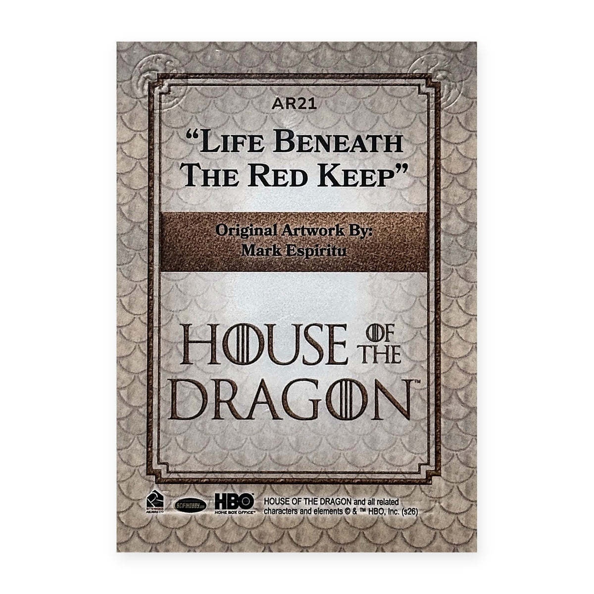 Life Beneath The Red Keep AR21 HotD Series 2 Rückseite