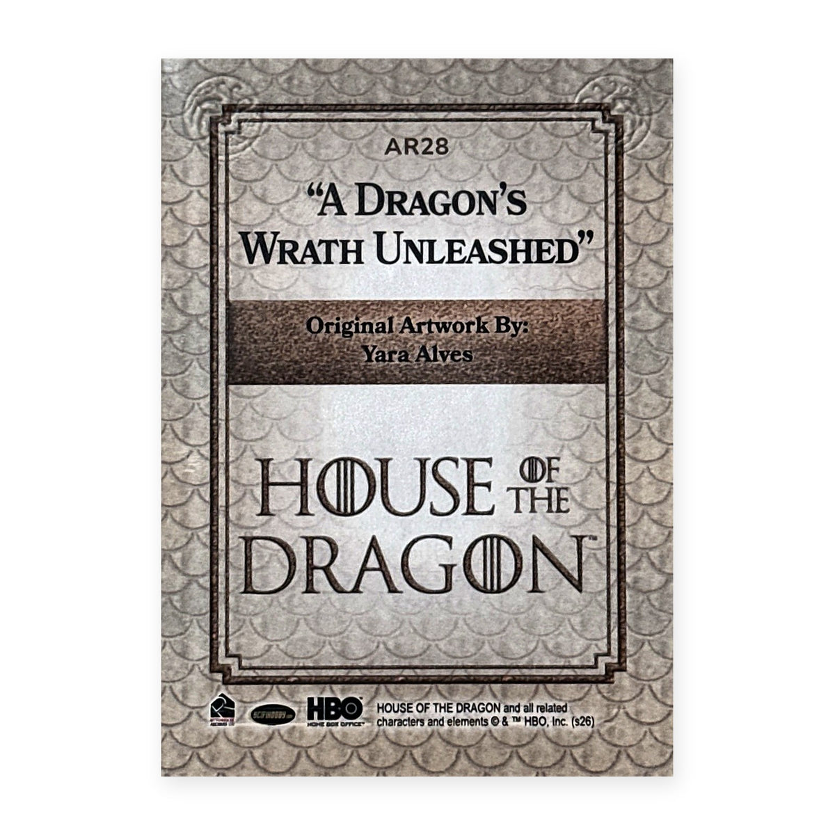 A Dragon's Wrath Unleashed AR28 HotD Series 2 Rückseite