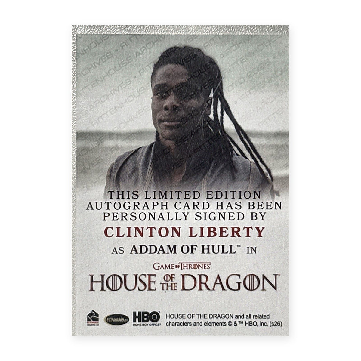 Clinton Liberty Addam of Hull Autograph HotD Series 2 Rückseite