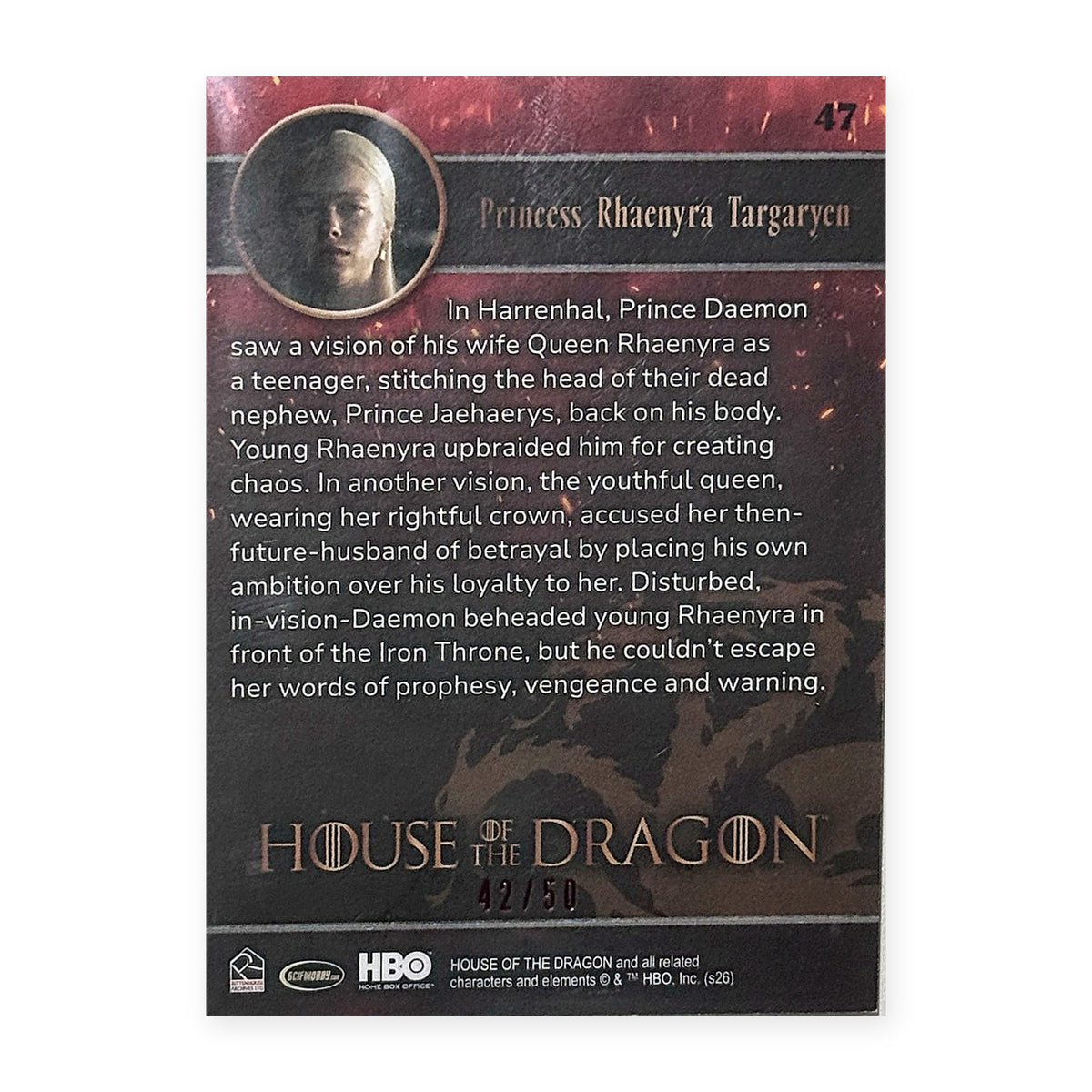 Princess Rhaenyra Targaryen 47 HotD Series 2 Rückseite
