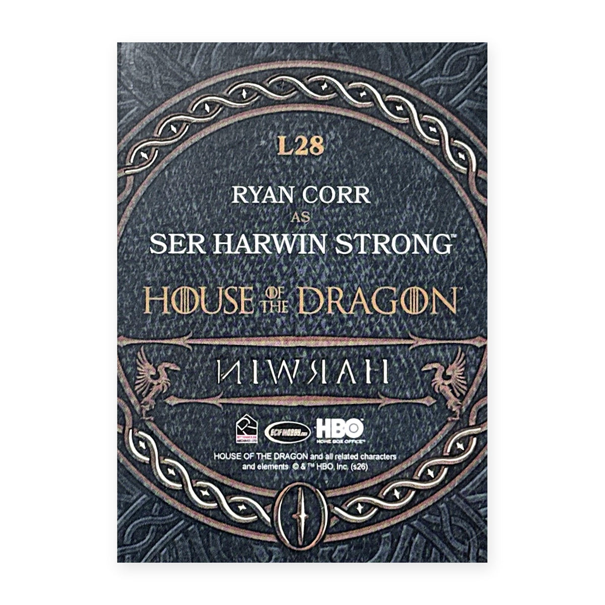 Ryan Corr Ser Harwin Strong L28 HotD Series 2 Rückseite