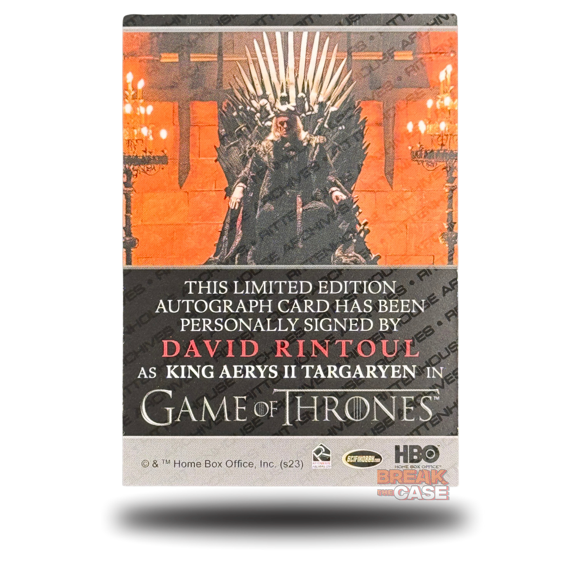 GoT: Legends of the Realm - David Rintoul / King Aerys II Targaryen - Auto/Signatur
