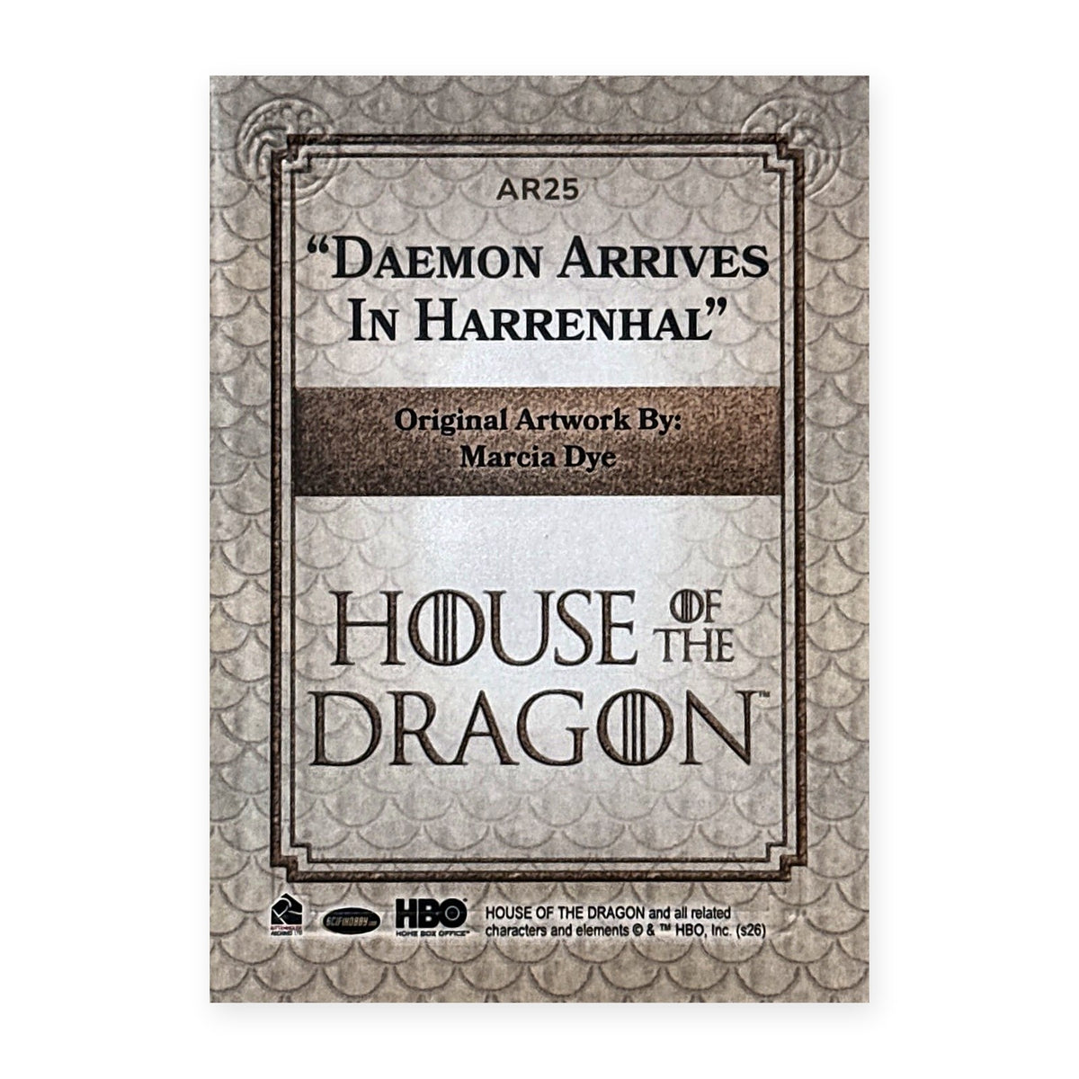 Daemon Arrives In Harrenhal AR25 HotD Series 2 Rückseite