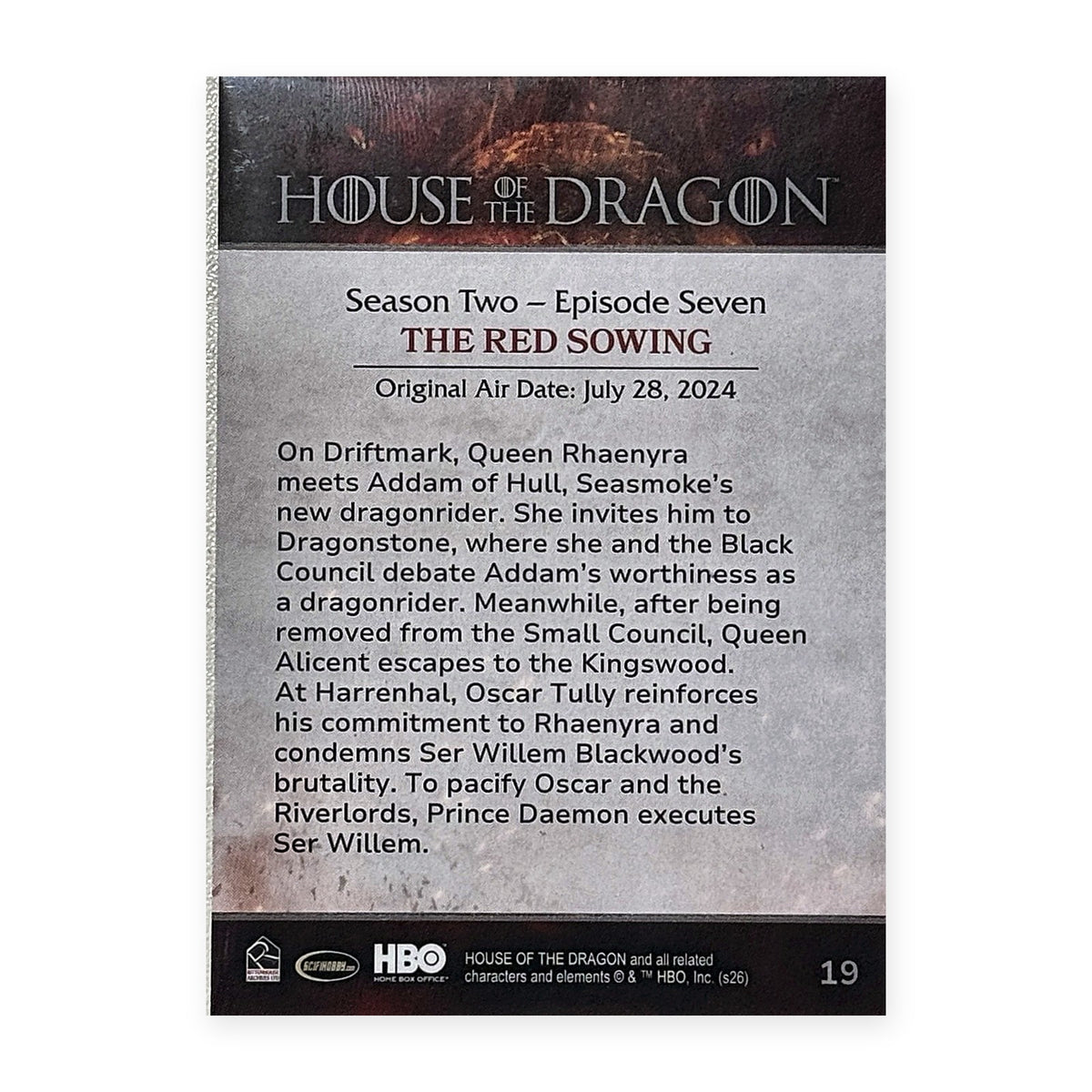 The Red Sowing 19 HotD Series 2 Rückseite