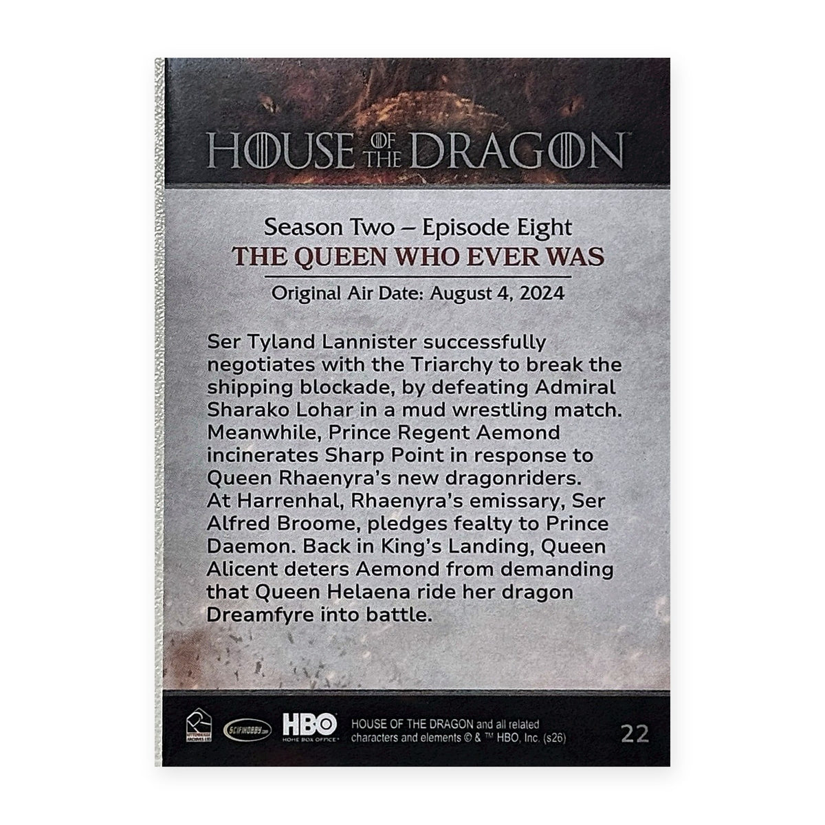 The Queen Who Ever Was 22 HotD Series 2 Rückseite