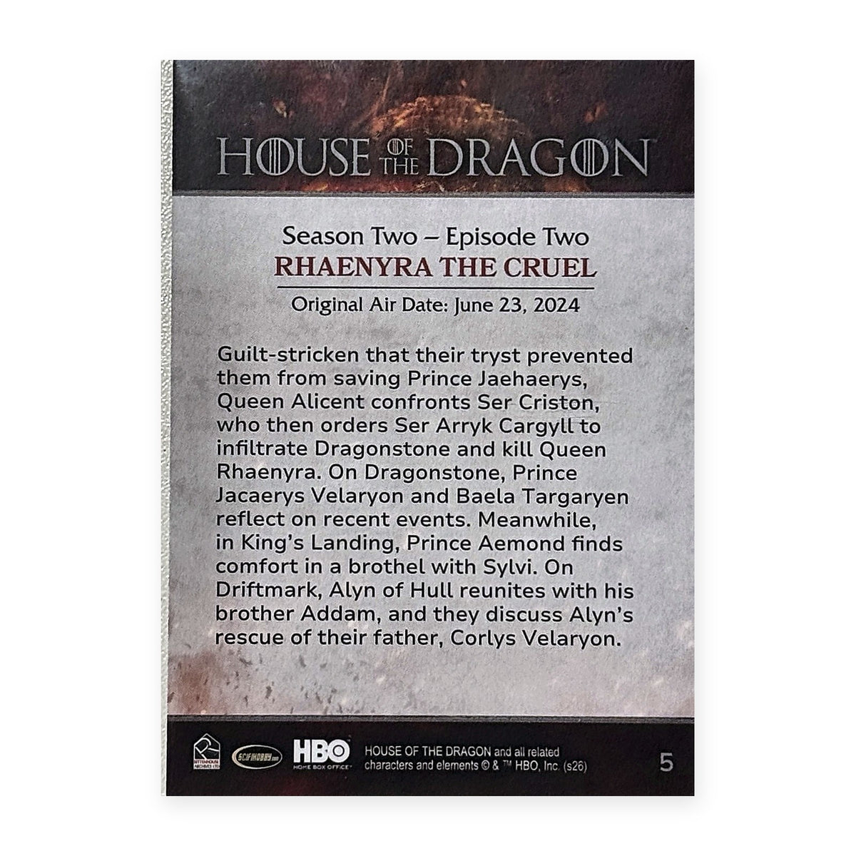 Rhaenyra the Cruel 5 HotD Series 2 Rückseite