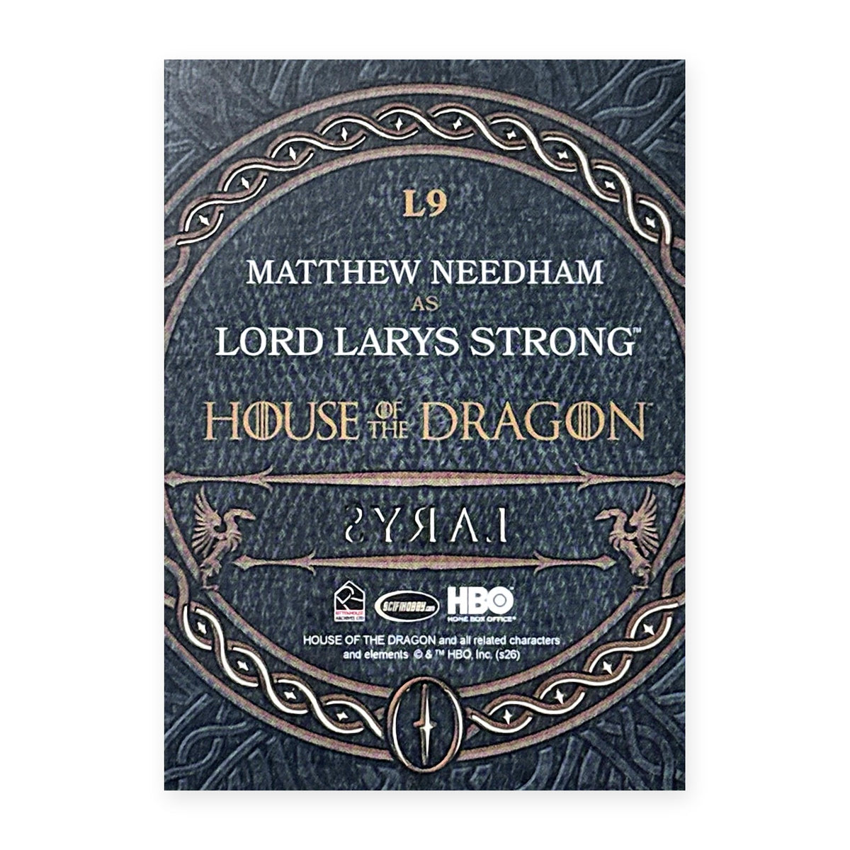 Matthew Needham Lord Larys Strong L9 HotD Series 2 Rückseite