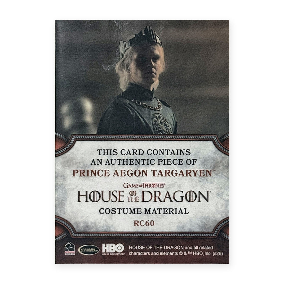 Prince Aegon Targaryen RC60 HotD Series 2 Rückseite
