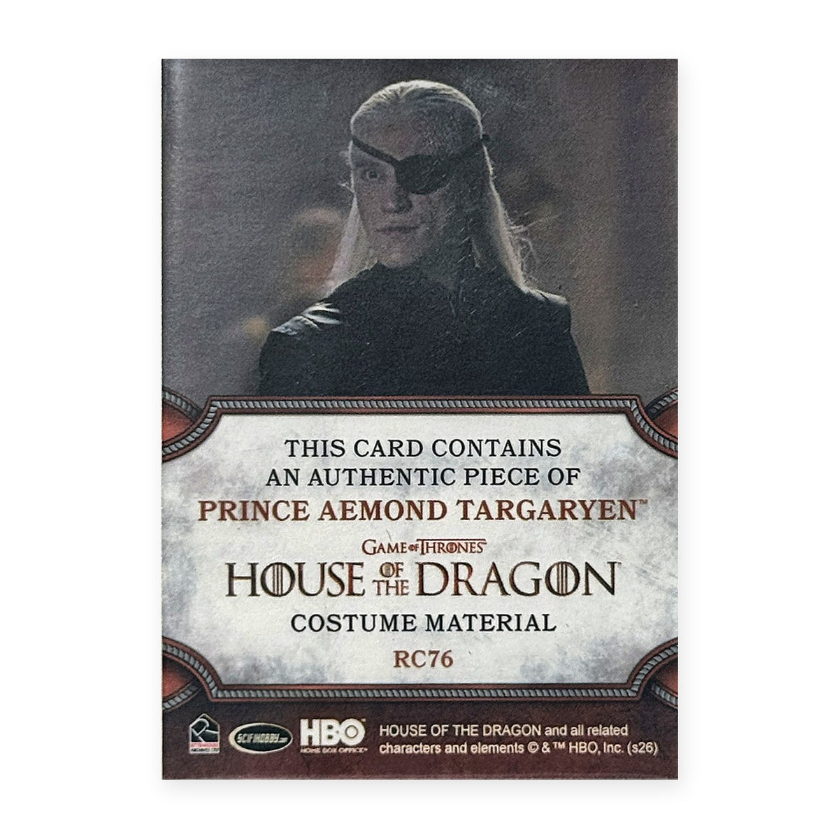Prince Aemond Targaryen RC76 HotD Series 2 Rückseite